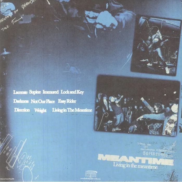 Back cover — MEANTIME — Living In The Meantime
