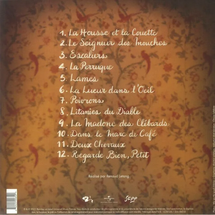 Обратная сторона обложки — JULIETTE — Chansons De La Ou L'oueil Se Pose