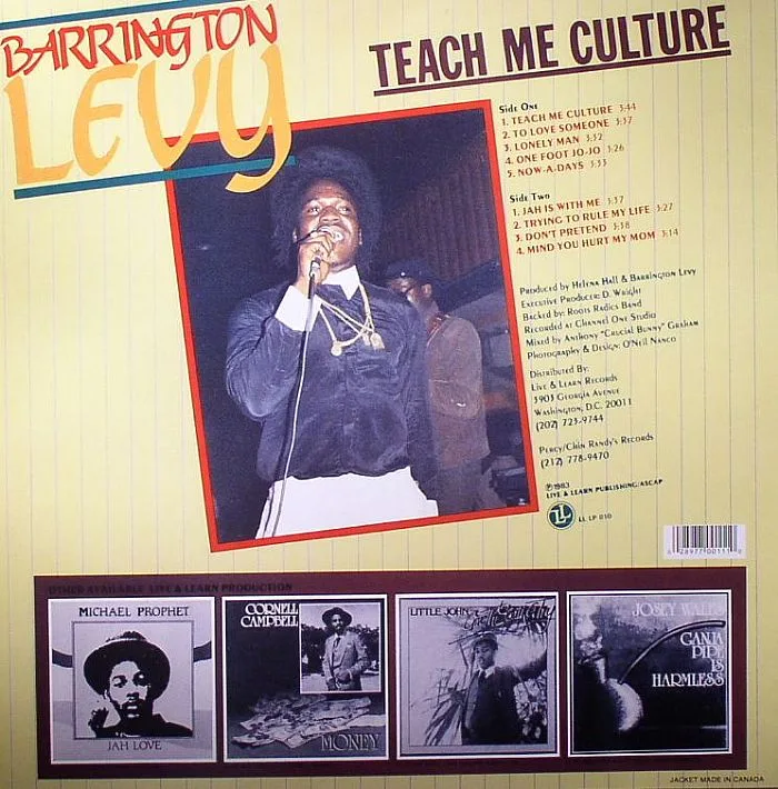 Back cover — Barrington LEVY — Teach Me Culture