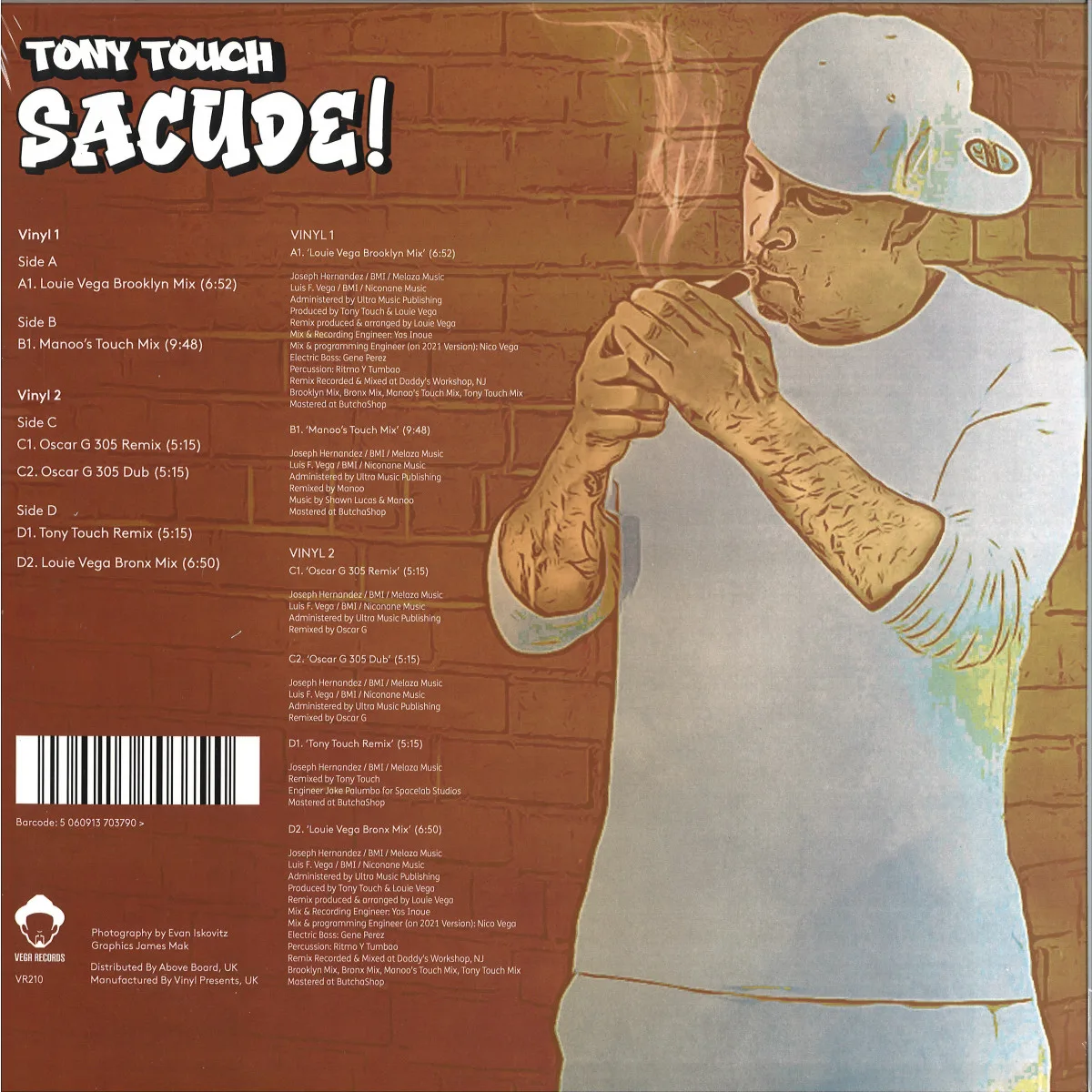 Back cover — Tony Touch — Sacude (2021 Remixes) 2x12"