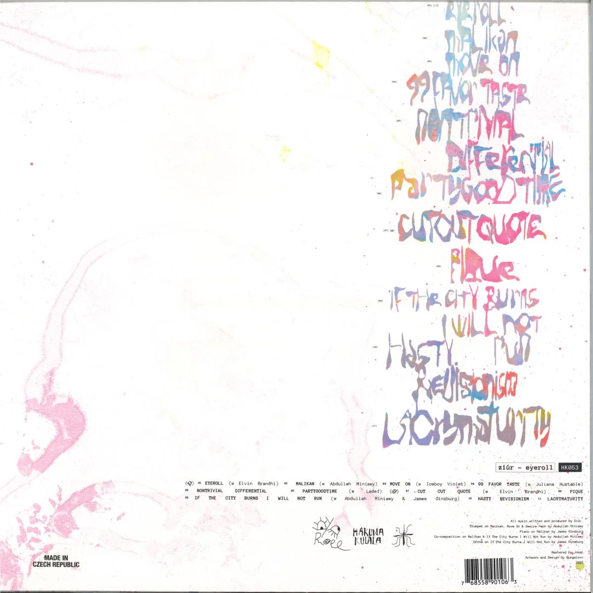 Back cover — Ziur — EYEROLL LP