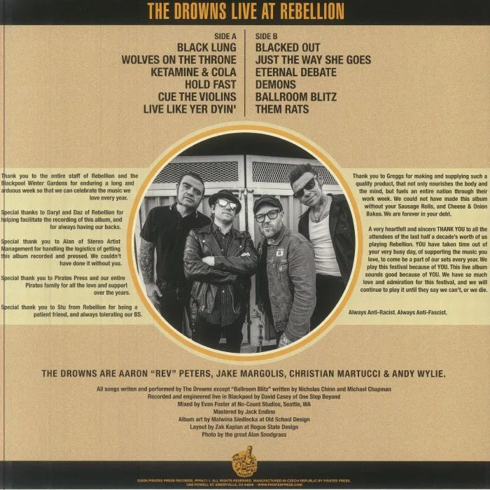Back cover — The DROWNS — Live At Rebellion