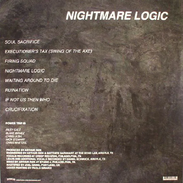 Back cover — POWER TRIP — Nightmare Logic
