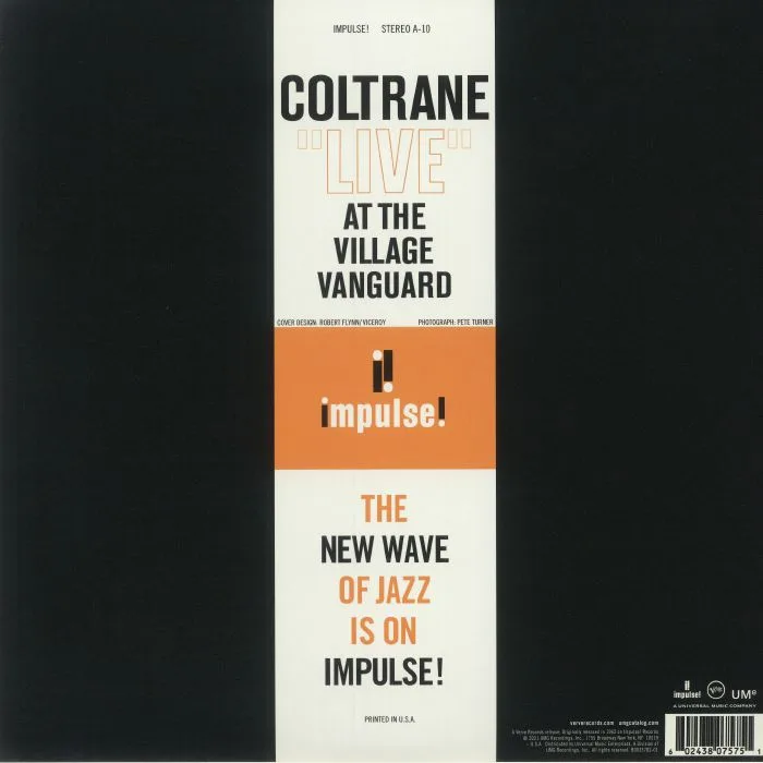 Обратная сторона обложки — John COLTRANE — Live At The Village Vanguard (Acoustic Sounds Series)