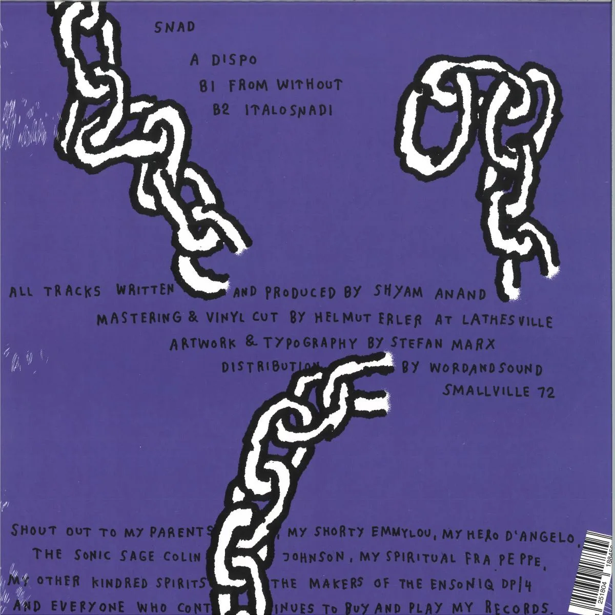 Back cover — Snad — Dispo