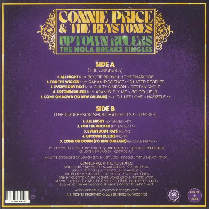 Back cover — Connie PRICE & THE KEYSTONES — Uptown Rulers: The Nola Breaks Singles