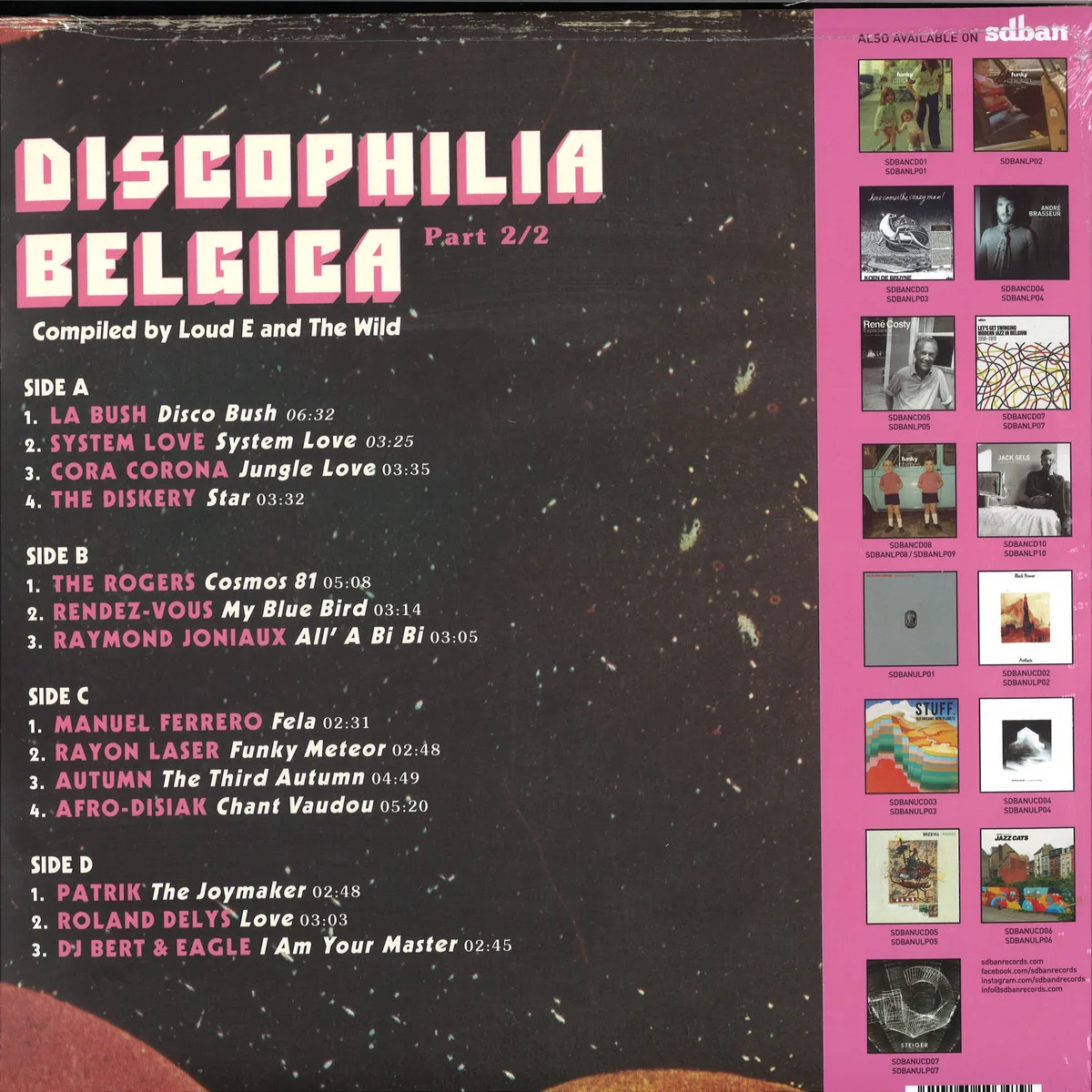 Back cover — Various — DISCOPHILIA BELGICA : NEXT-DOOR-DISCO & LOCAL SPACEMUSIC FROM BELGIUM 1975-1987 (PART 2)