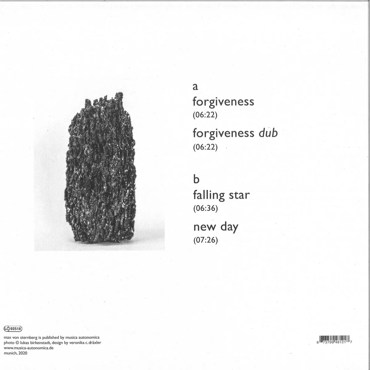 Back cover — Max Von Sternberg — Forgiveness EP