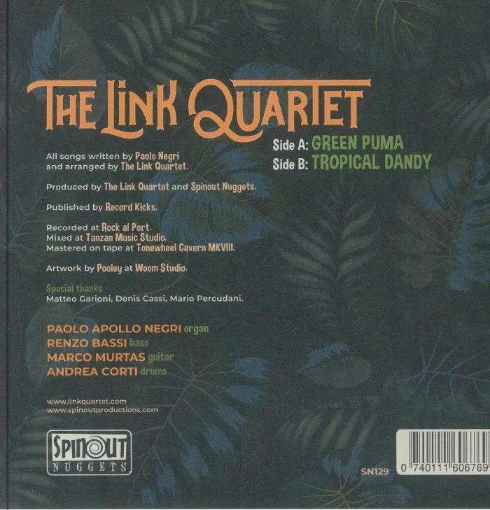 Обратная сторона обложки — The LINK QUARTET — Green Puma