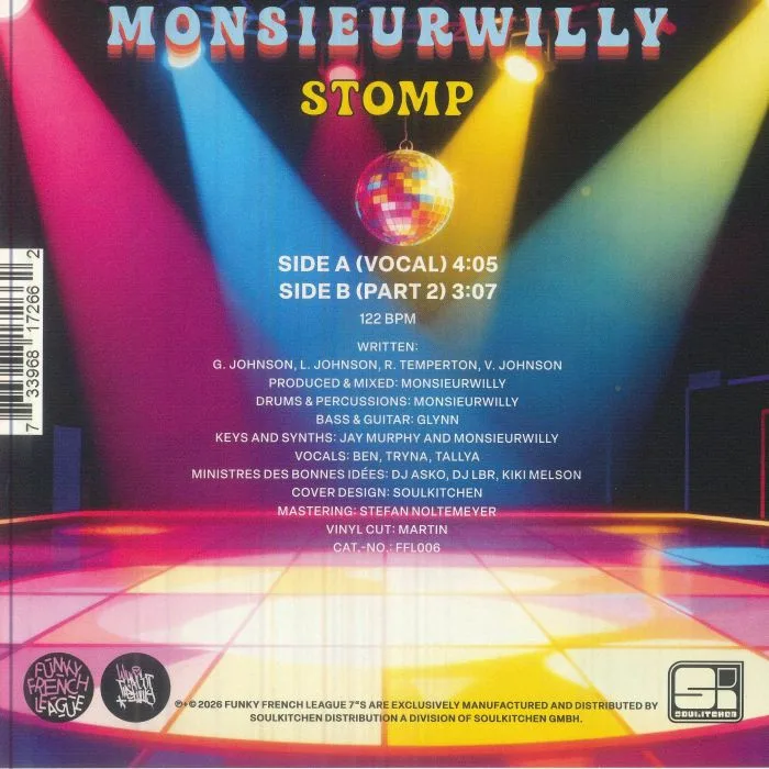 Back cover — MONSIEURWILLY / FUNKY FRENCH ORCHESTRA — Stomp