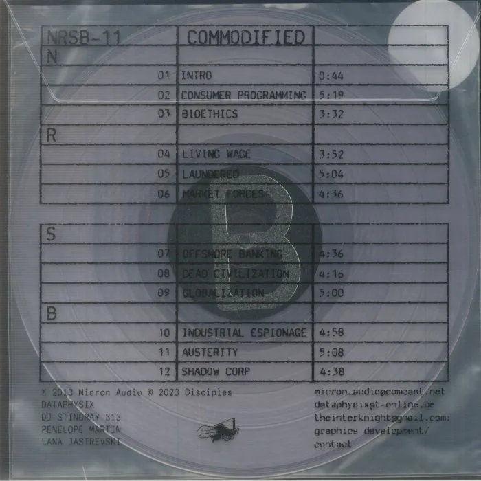 Обратная сторона обложки — NRSB 11 — Commodified (reissue)