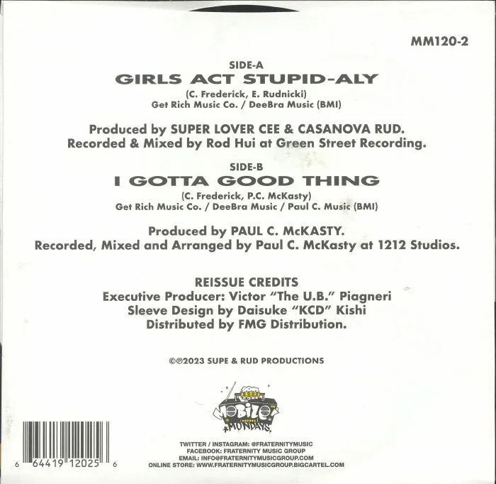 Back cover — SUPER LOVER CEE & CASANOVA RUD — Girls Act Stupid-aly