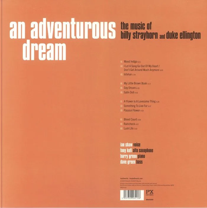 Back cover — Ian SHAW / TONY KOFI — An Adventurous Dream: The Music Of Billy Strayhorn & Duke Ellington (At PizzaExpress: Live In London)