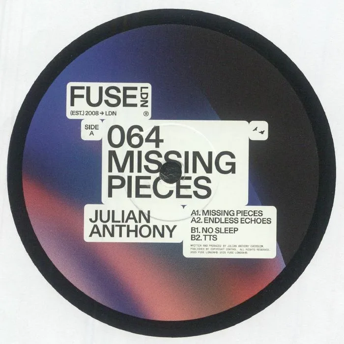 Лицевая сторона обложки — Julian ANTHONY — Missing Pieces EP