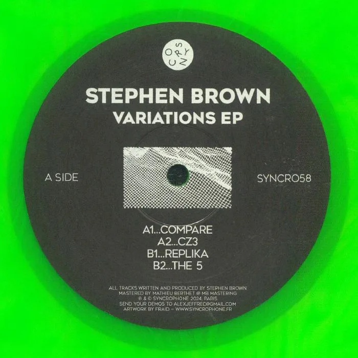 Лицевая сторона обложки — Stephen BROWN — Variations EP