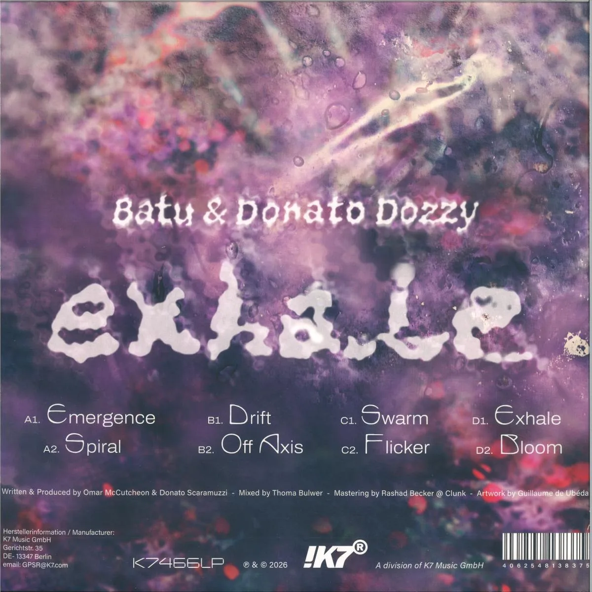 Back cover — BATU/DONATO DOZZY — EXHALE LP 2x12"