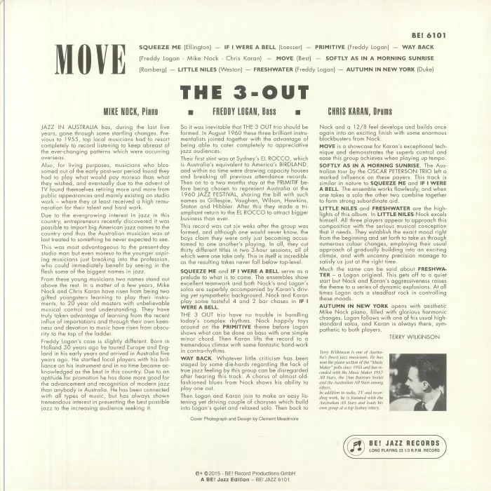 Back cover — The THREE OUT — Move (reissue)