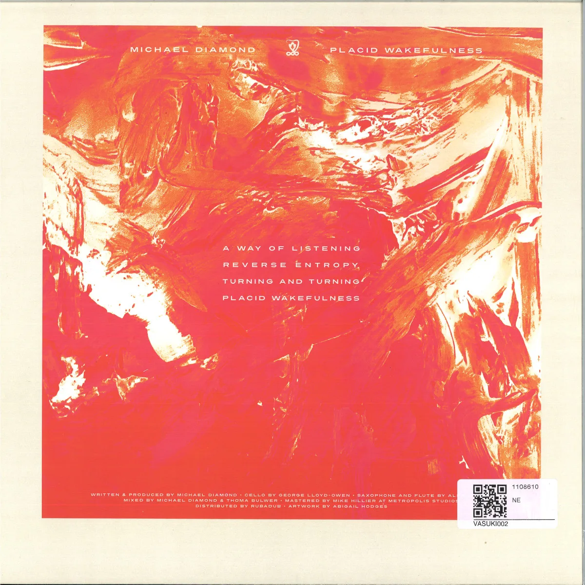 Обратная сторона обложки — Michael Diamond — Placid Wakefulness EP