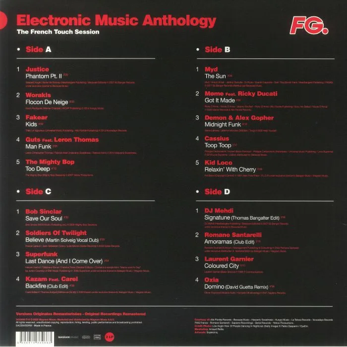 Back cover — VARIOUS — Electronic Music Anthology: The French Touch Session