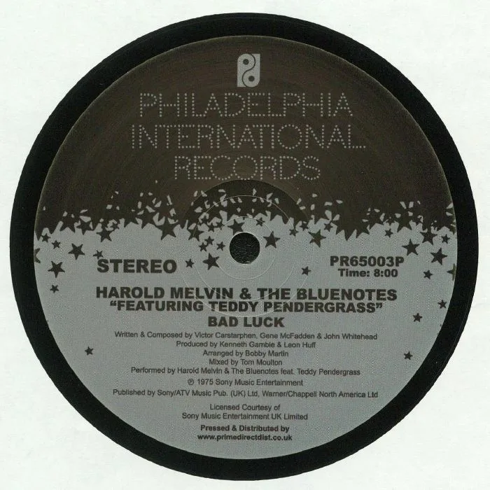 Front cover — Harold MELVIN / THE BLUE NOTES feat TEDDY PENDERGRASS — Bad Luck / Don't Leave Me This Way (Tom Moulton Mixes)