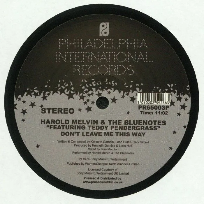 Back cover — Harold MELVIN / THE BLUE NOTES feat TEDDY PENDERGRASS — Bad Luck / Don't Leave Me This Way (Tom Moulton Mixes)