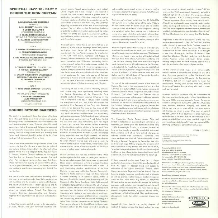 Обратная сторона обложки — VARIOUS — Spiritual Jazz 18: Behind The Iron Curtain Part 2 Esoteric Modal & Progressive Jazz From Central & Eastern Europe 1962-1988