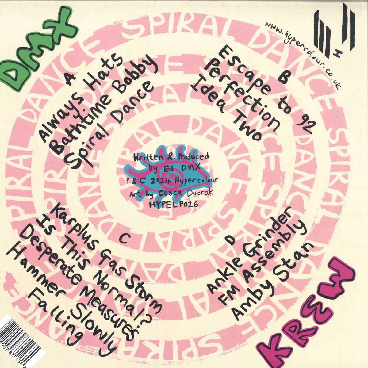 Back cover — Dmx Krew — Spiral Dance LP 2x12"