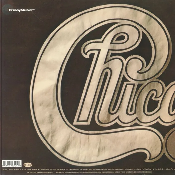 Back cover — CHICAGO — Chicago X (reissue)