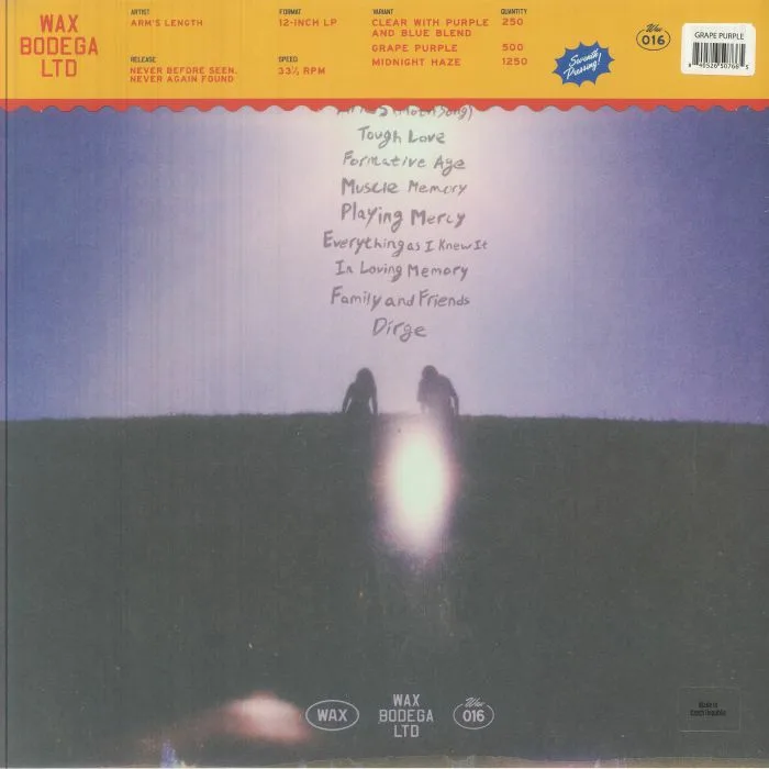 Back cover — ARMS LENGTH — Never Before Seen Never Again Found