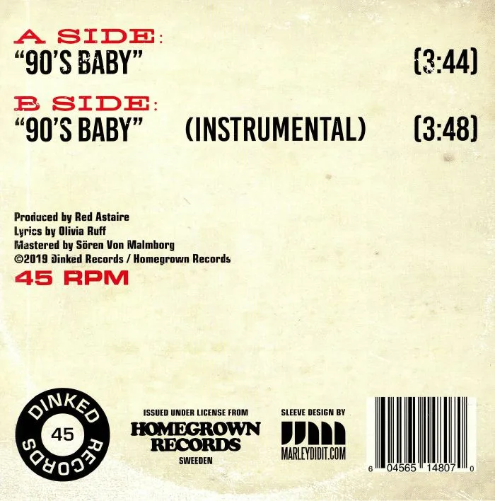 Back cover — RED ASTAIRE feat OLIVIA RUFF — 90s Baby