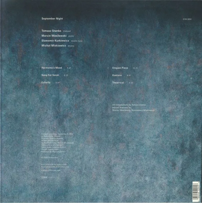 Обратная сторона обложки — TOMASZ STANKO QUARTET — September Night