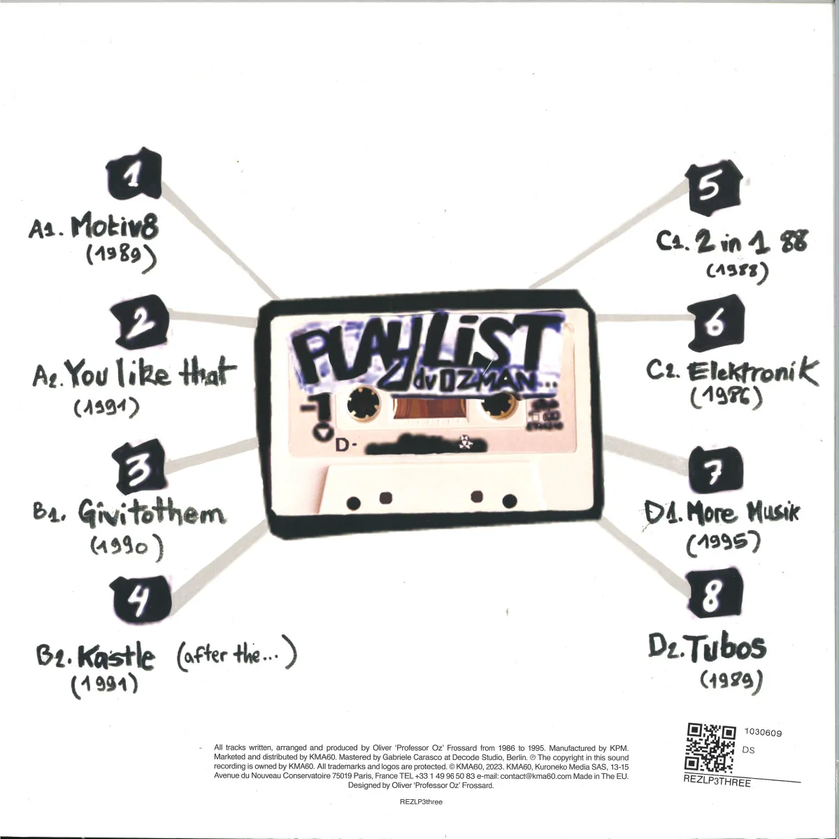 Back cover — Professor Oz — The Lost Experiment LP 2x12"
