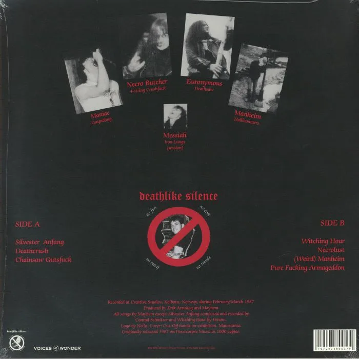 Back cover — MAYHEM — Deathcrush