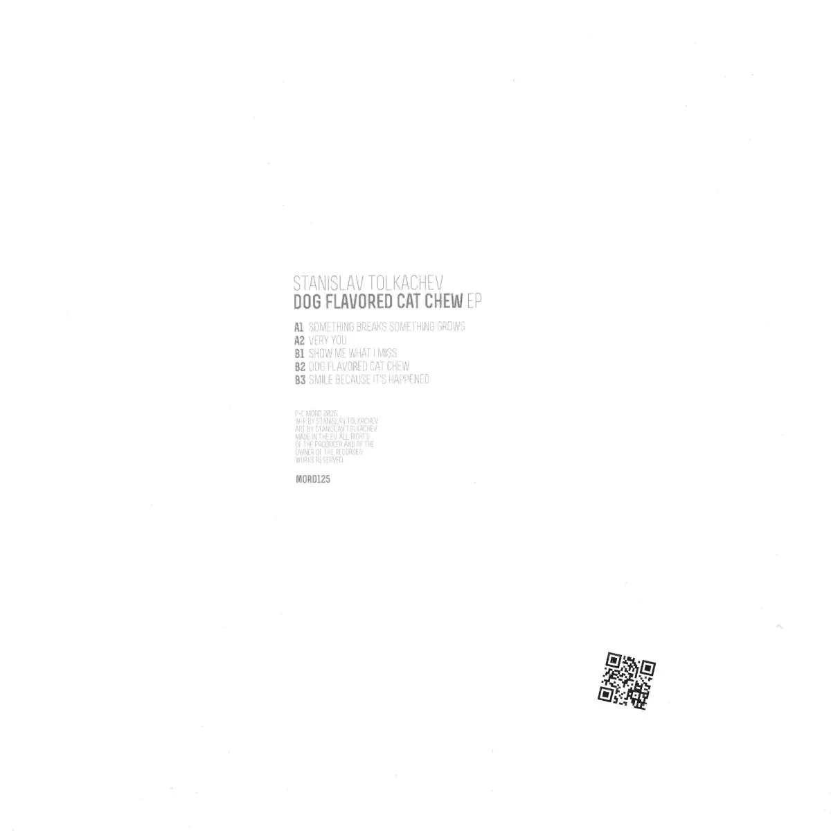 Обратная сторона обложки — Stanislav Tolkachev — Dog Flavored Cat Chew EP