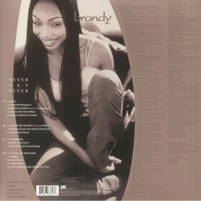 Back cover — BRANDY — Never Say Never (reissue)