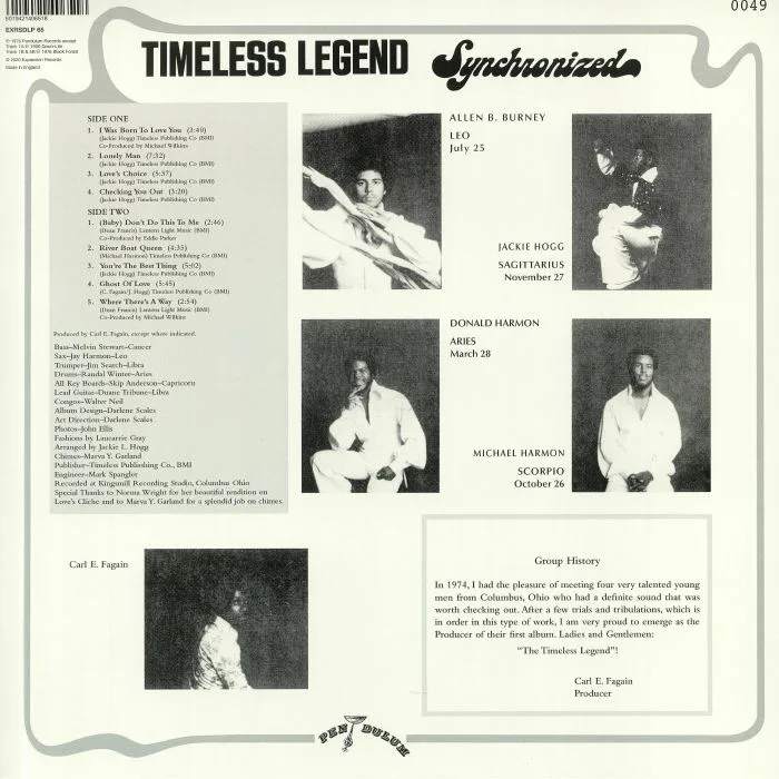 Обратная сторона обложки — TIMELESS LEGEND — Synchronized (Record Store Day 2020)