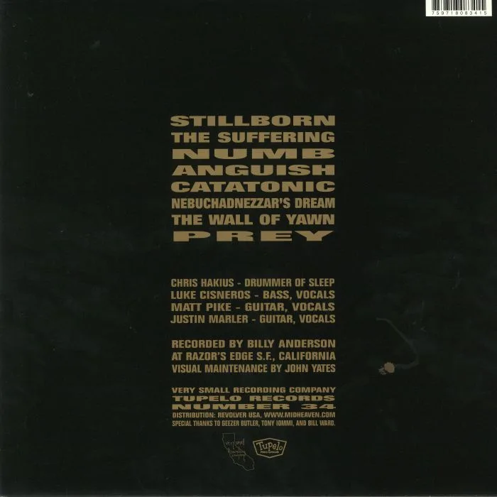 Back cover — SLEEP — Sleep Vol 1