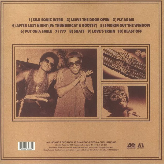 Back cover — SILK SONIC aka BRUNO MARS / ANDERSON PAAK — An Evening With Silk Sonic