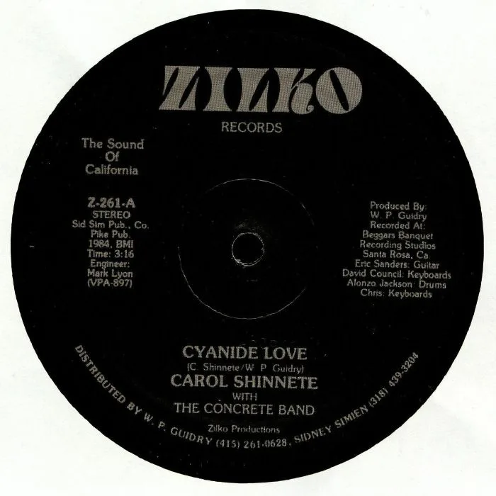 Лицевая сторона обложки — Carol SHINNETE / THE CONCRETE BAND — Cyanide Love (reissue)