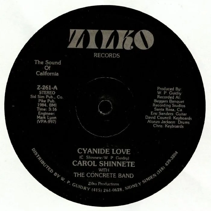 Обратная сторона обложки — Carol SHINNETE / THE CONCRETE BAND — Cyanide Love (reissue)