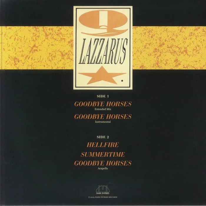 Обратная сторона обложки — Q LAZZARUS — Goodbye Horses