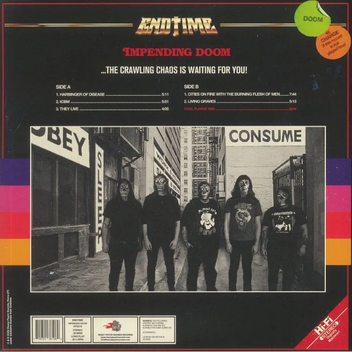 Back cover — ENDTIME — Impending Doom