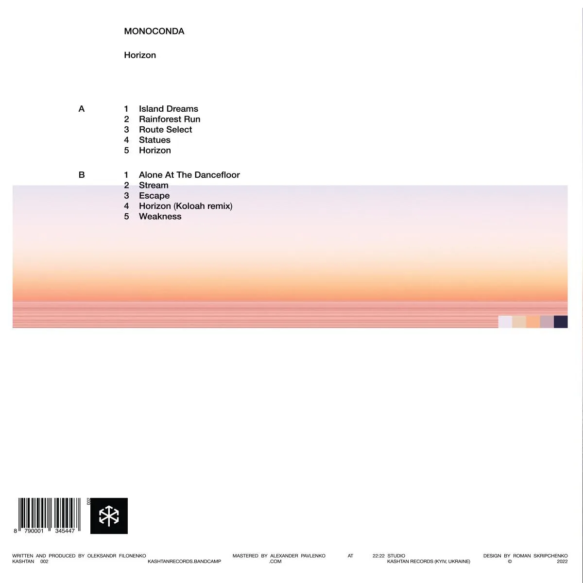 Обратная сторона обложки — Monoconda — Horizon LP