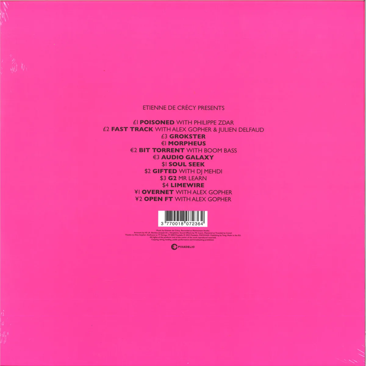 Обратная сторона обложки — Etienne De Crecy — Super Discount 2 LP 2x12"
