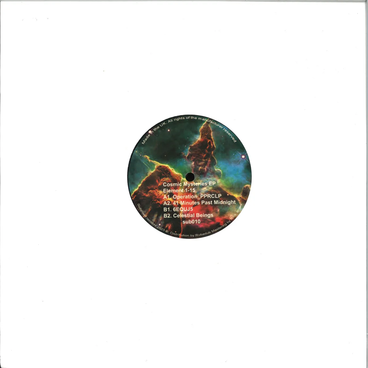 Back cover — Element 1-15 — Cosmic Mysteries EP