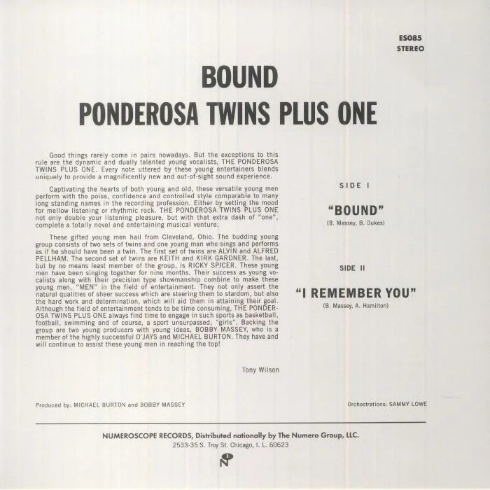 Back cover — PONDEROSA TWINS PLUS ONE — Bound (reissue)