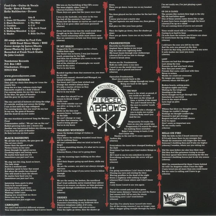Back cover — PIERCED ARROWS — Straight To The Heart (reissue)