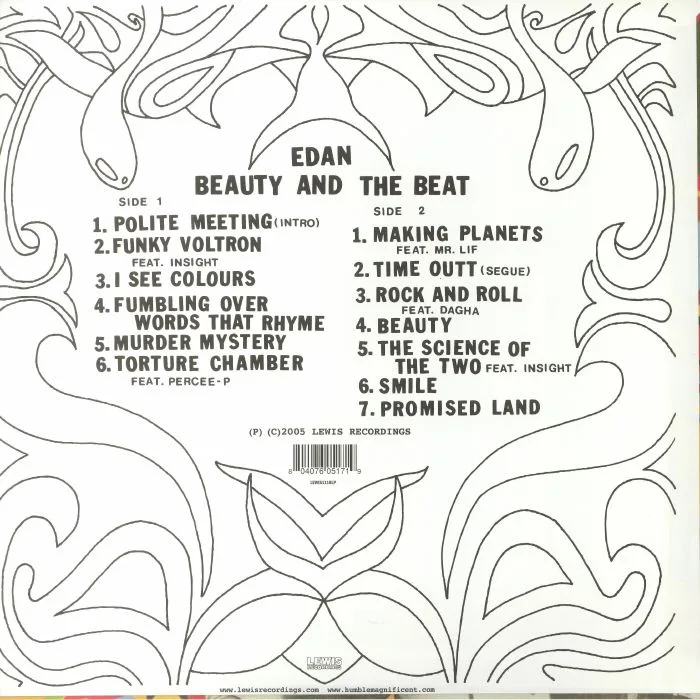 Back cover — EDAN — Beauty & The Beat