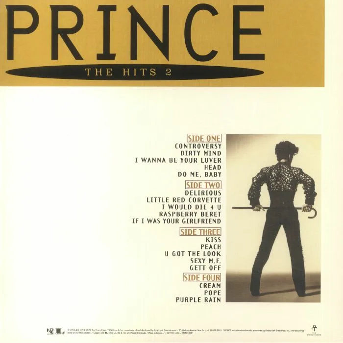 Обратная сторона обложки — PRINCE — The Hits 2 (reissue)