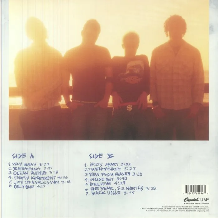 Обратная сторона обложки — YELLOWCARD — Ocean Avenue (reissue)